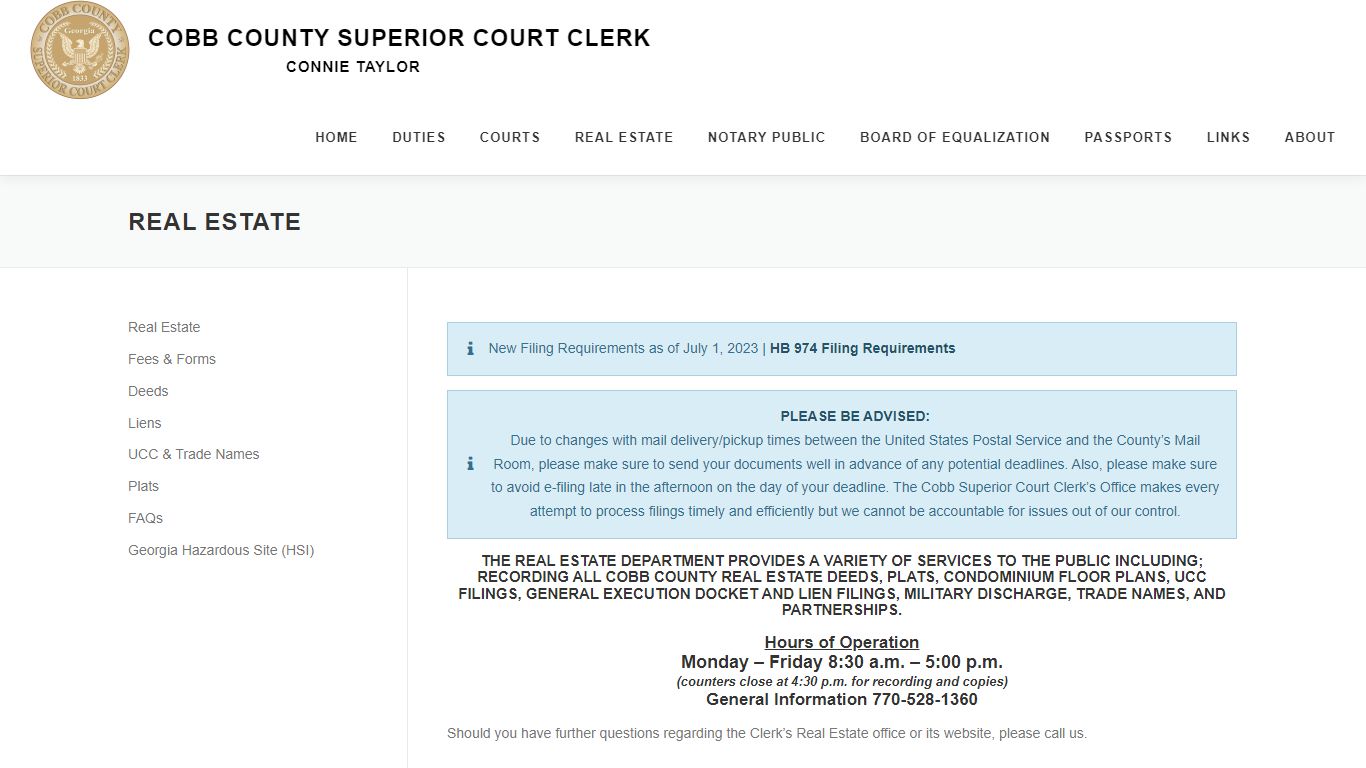 Real Estate – Cobb County Superior Court Clerk